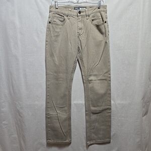 BKE Jake Jeans Mens 29R (Fits 30x30.5) Khaki Denim Straight Leg Buckle Casuals